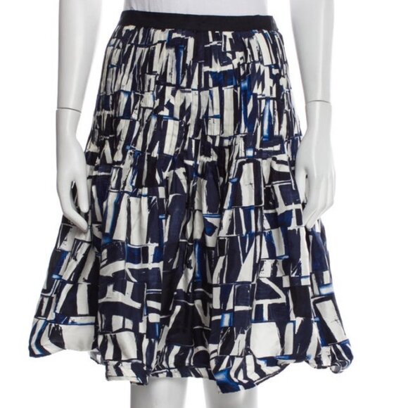 Oscar de la Renta Silk Knee-Length Skirt Size: XS | US 2 - Picture 1 of 5